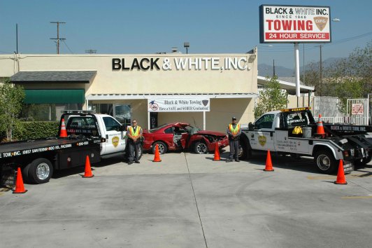 Black and White Towing Image